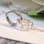 [Luxe Jewelry]LOVE DOUBLE RING NECKLACE