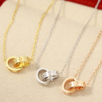 [Luxe Jewelry]LOVE DOUBLE RING NECKLACE