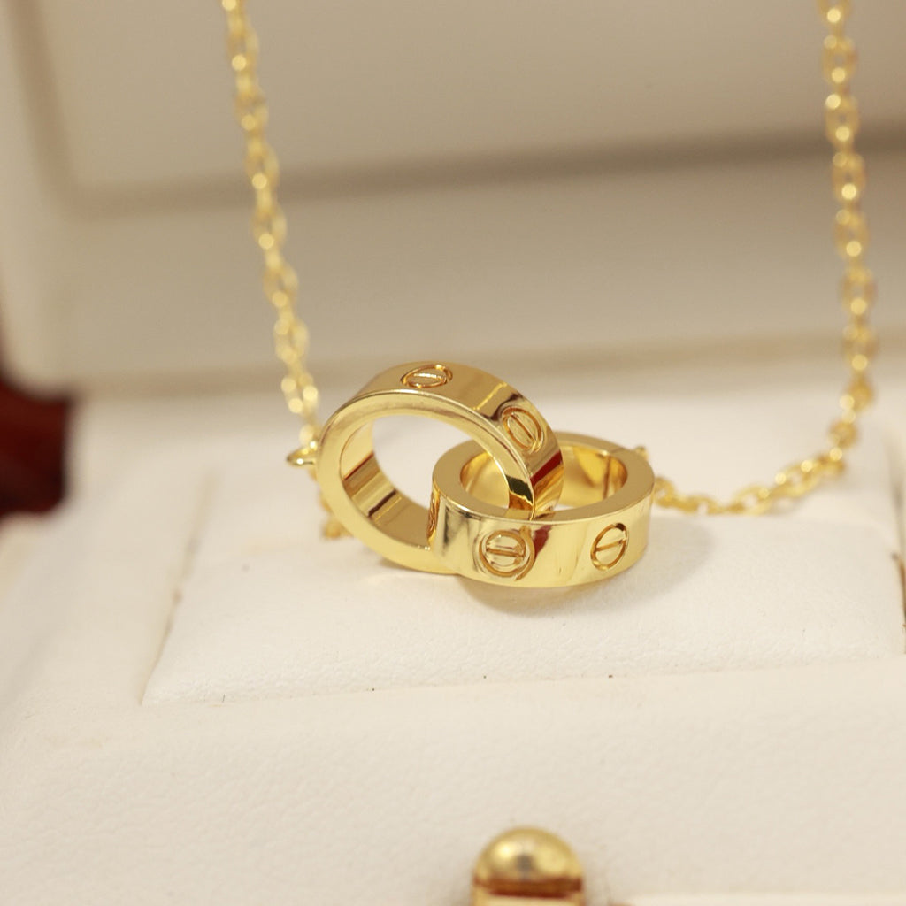 [Luxe Jewelry]LOVE DOUBLE RING NECKLACE