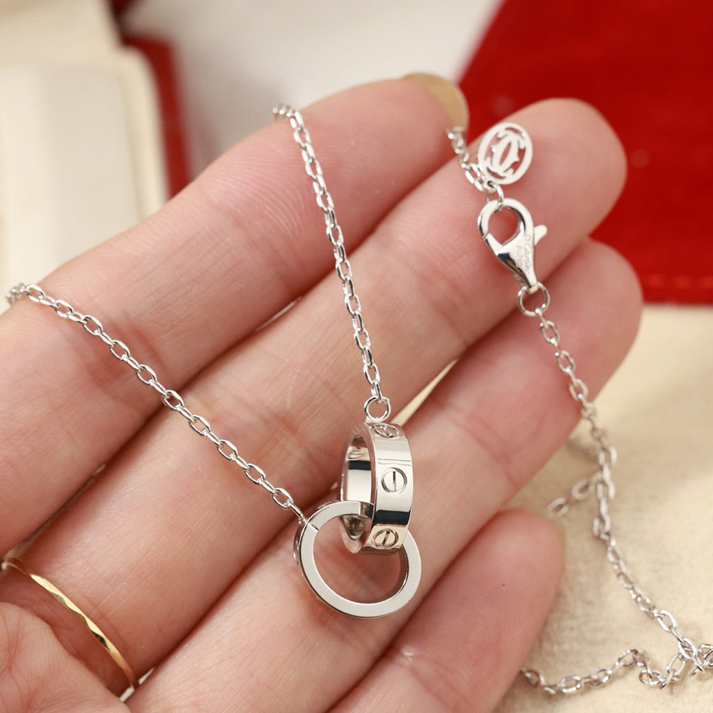 [Luxe Jewelry]LOVE DOUBLE RING NECKLACE