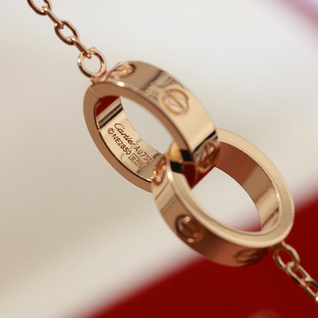 [Luxe Jewelry]LOVE DOUBLE RING NECKLACE
