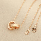 [Luxe Jewelry]LOVE DOUBLE RING NECKLACE