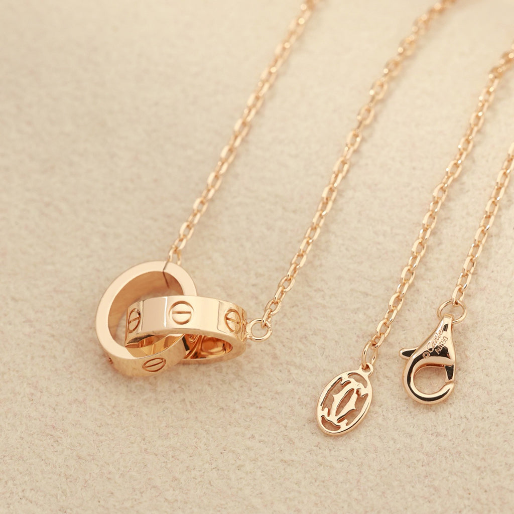 [Luxe Jewelry]LOVE DOUBLE RING NECKLACE