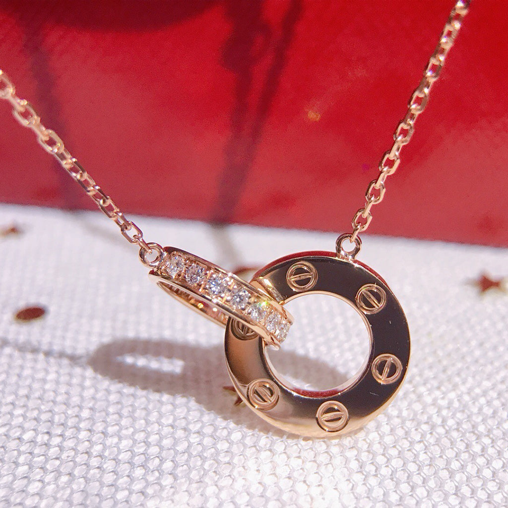 [Luxe Jewelry]LOVE  FULL DIAMOND PENDANT NECKLACE