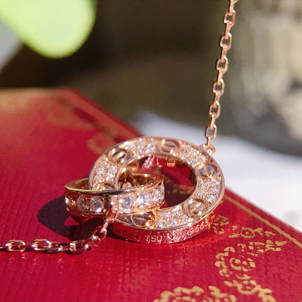 [Luxe Jewelry]LOVE  FULL DIAMOND PENDANT NECKLACE
