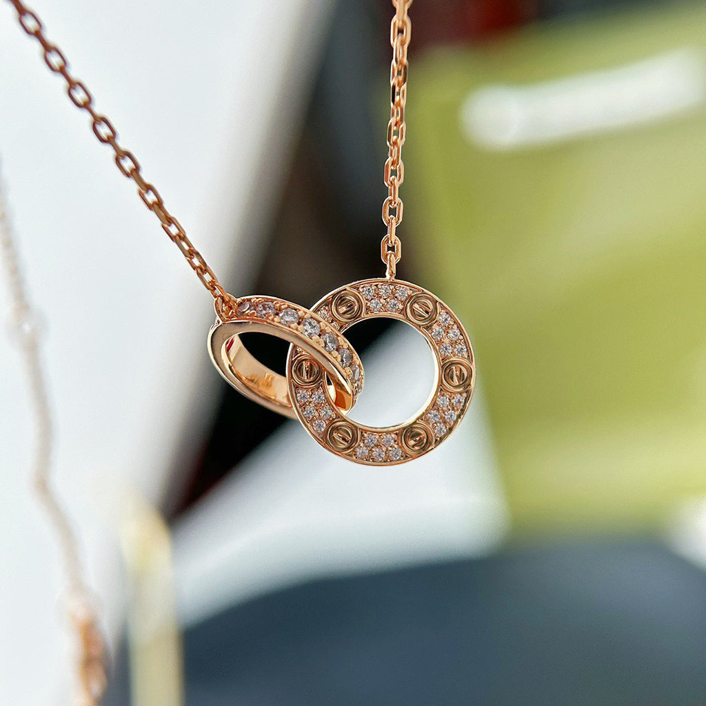 [Luxe Jewelry]LOVE  FULL DIAMOND PENDANT NECKLACE