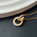 [Luxe Jewelry]LOVE  FULL DIAMOND PENDANT NECKLACE