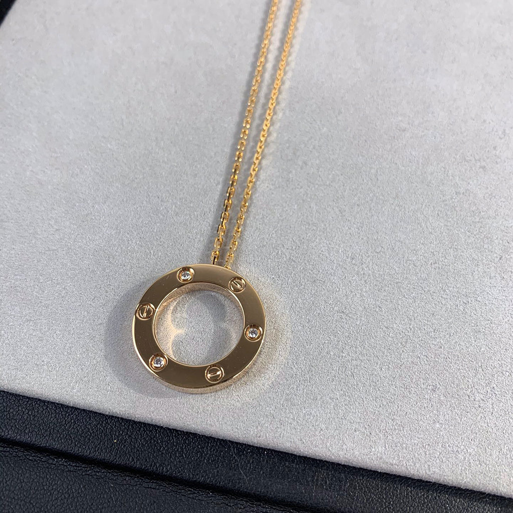[Luxe Jewelry]LOVE NECKLACE 16MM 3 DIAMONDS