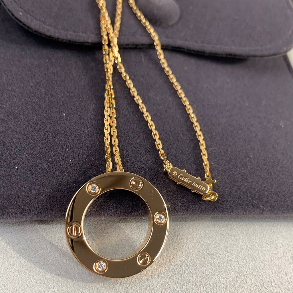 [Luxe Jewelry]LOVE NECKLACE 16MM 3 DIAMONDS