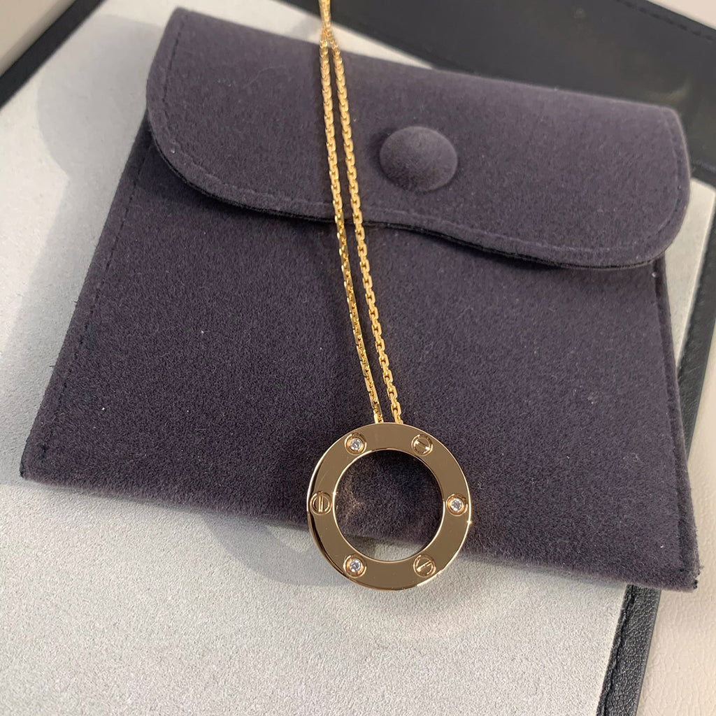 [Luxe Jewelry]LOVE NECKLACE 16MM 3 DIAMONDS