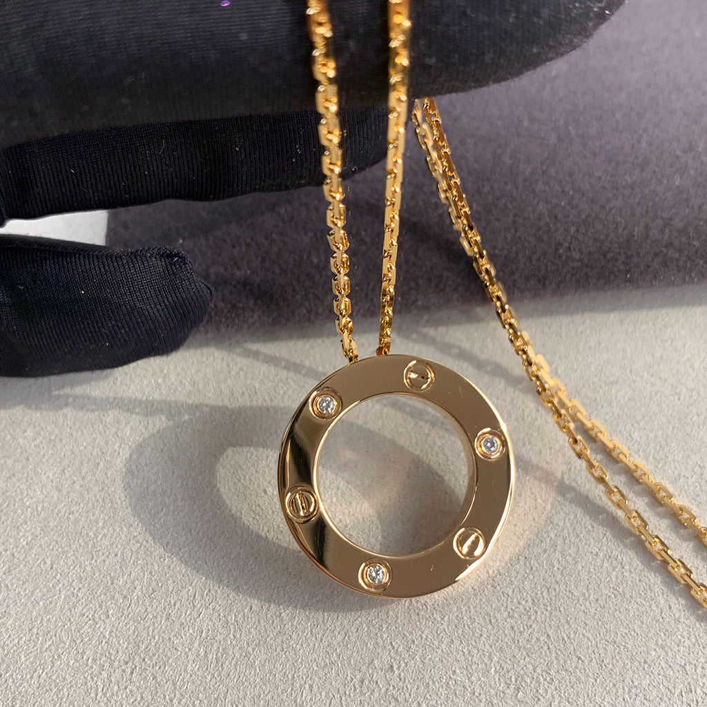 [Luxe Jewelry]LOVE NECKLACE 16MM 3 DIAMONDS