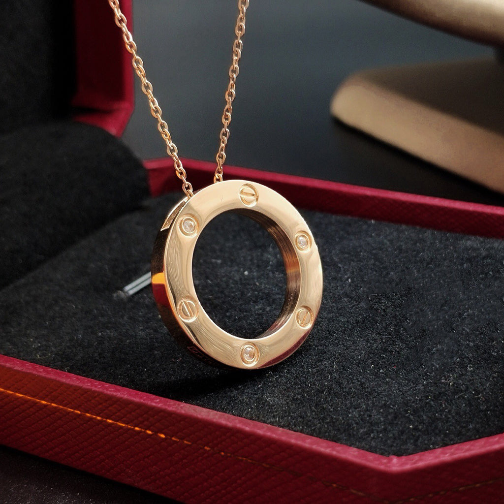 [Luxe Jewelry]LOVE NECKLACE 16MM 3 DIAMONDS