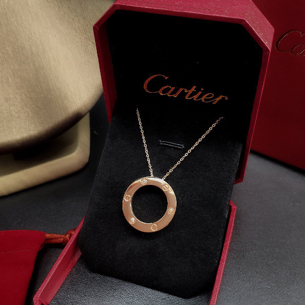 [Luxe Jewelry]LOVE NECKLACE 16MM 3 DIAMONDS