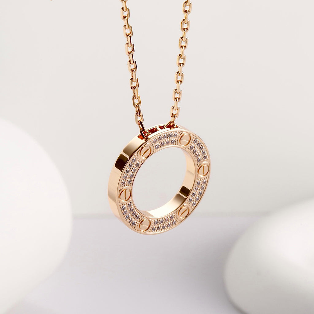 [Luxe Jewelry]LOVE NECKLACE 16MM  FULL DIAMOND