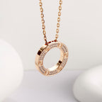 [Luxe Jewelry]LOVE NECKLACE 16MM  FULL DIAMOND