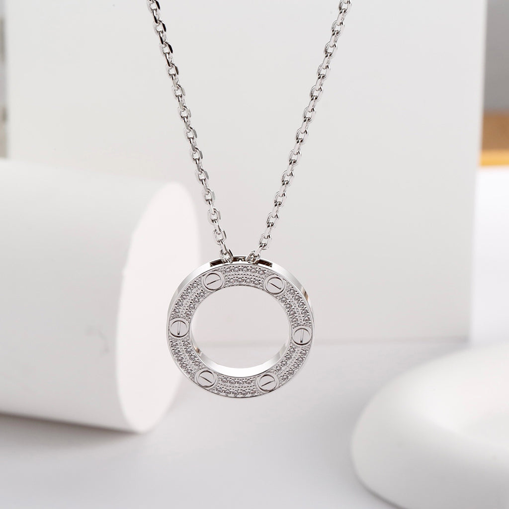 [Luxe Jewelry]LOVE NECKLACE 16MM  FULL DIAMOND