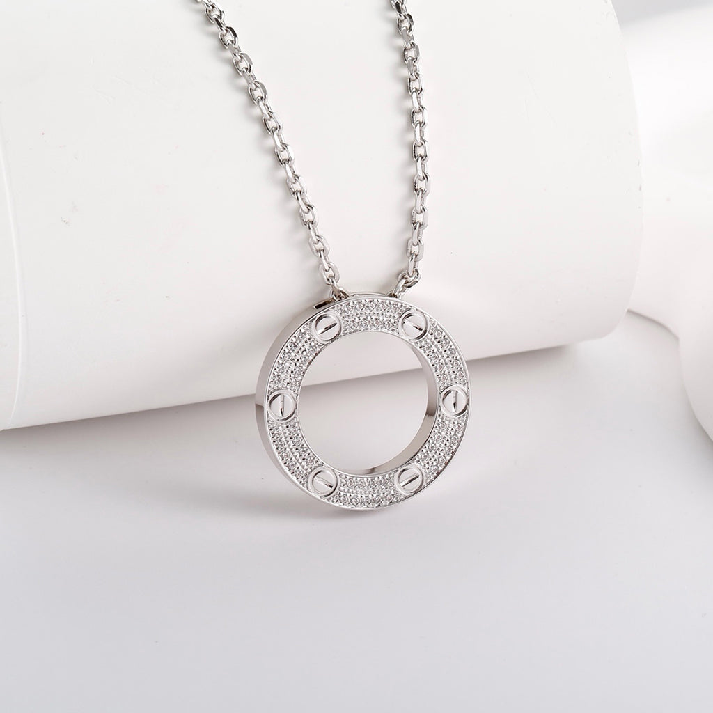 [Luxe Jewelry]LOVE NECKLACE 16MM  FULL DIAMOND