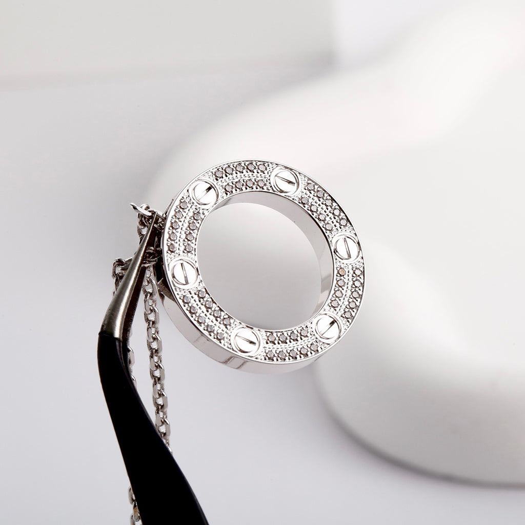 [Luxe Jewelry]LOVE NECKLACE 16MM  FULL DIAMOND
