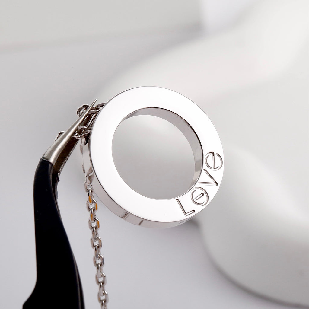 [Luxe Jewelry]LOVE NECKLACE 16MM  FULL DIAMOND