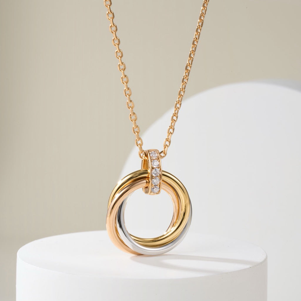 [Luxe Jewelry]TRINITY MEDIUM  DIAMONDS NECKLACE