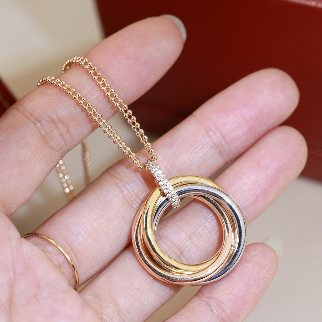 [Luxe Jewelry]TRINITY MEDIUM  DIAMONDS NECKLACE