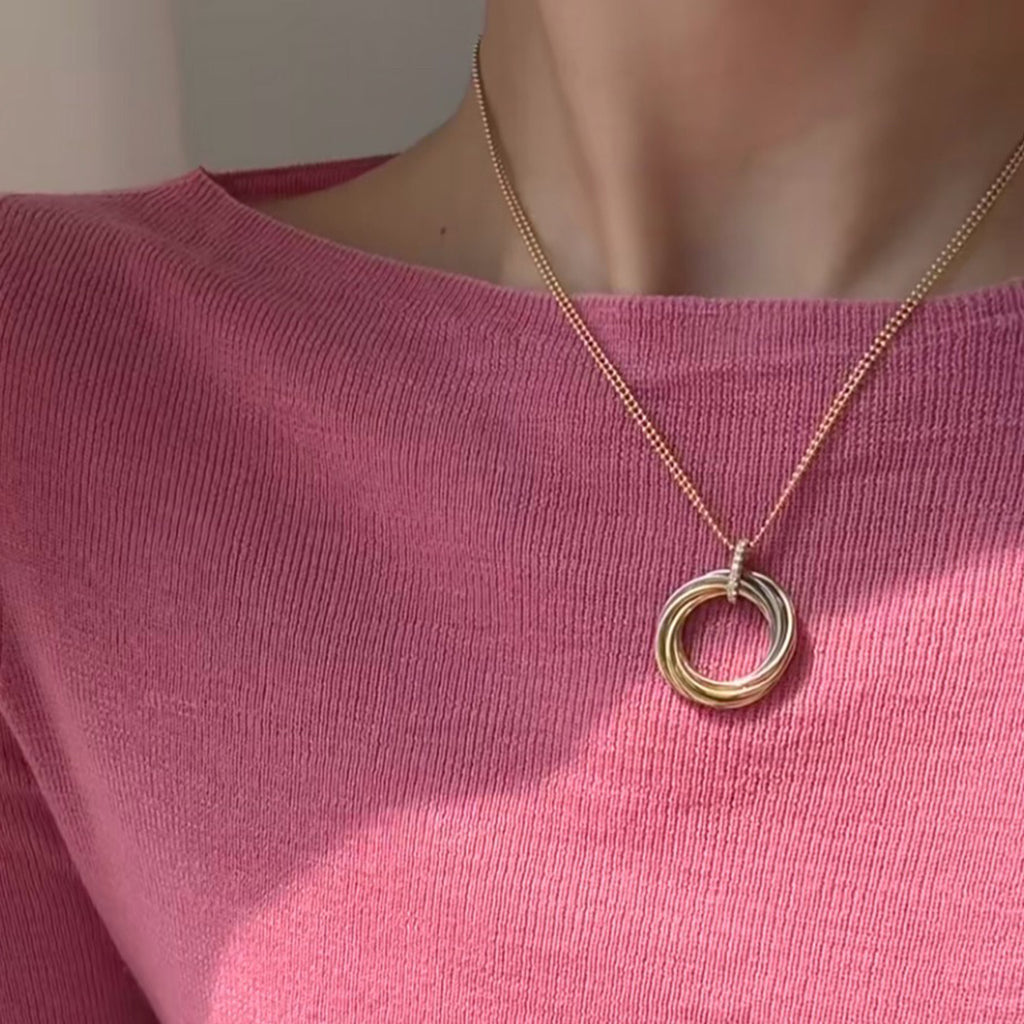 [Luxe Jewelry]TRINITY MEDIUM  DIAMONDS NECKLACE