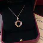 [Luxe Jewelry]TRINITY  NECKLACE 1 DIAMOND