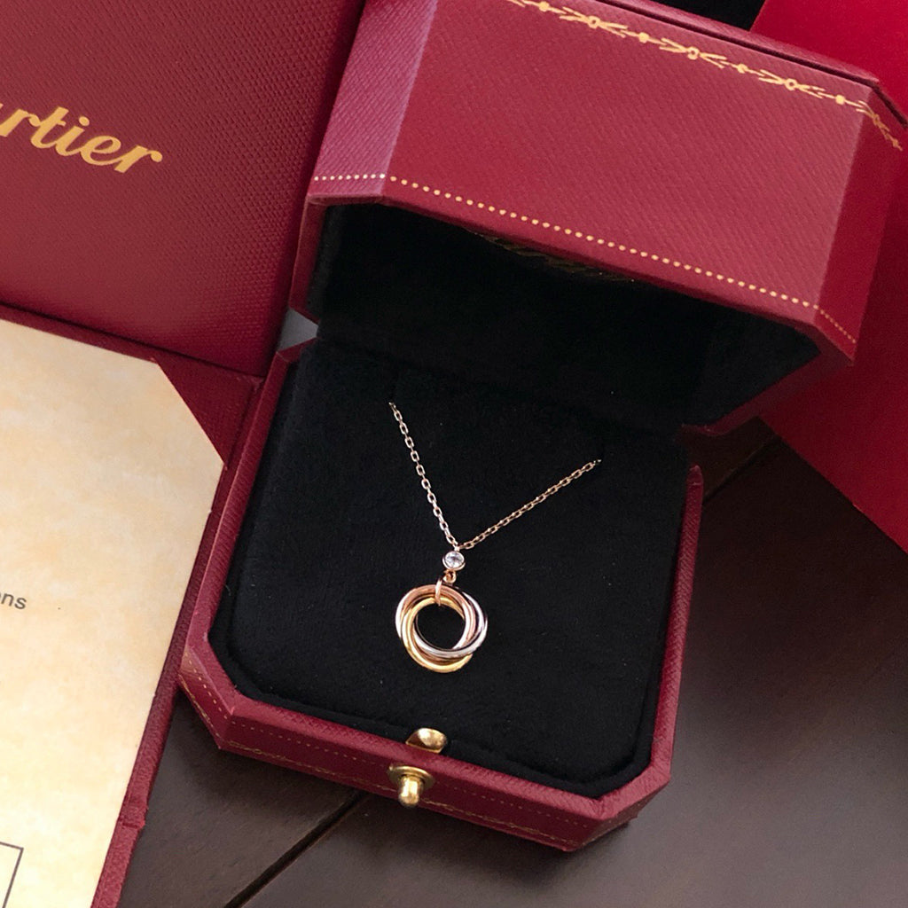 [Luxe Jewelry]TRINITY  NECKLACE 1 DIAMOND