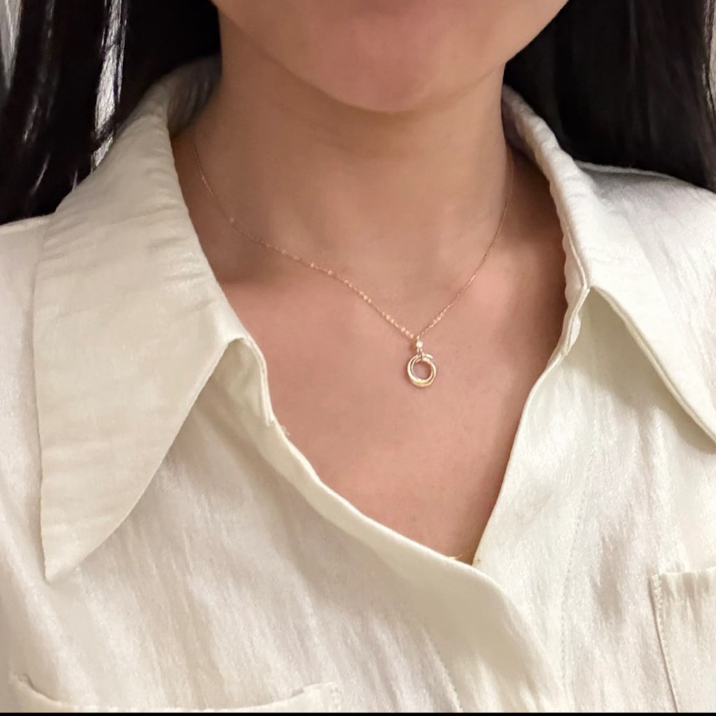 [Luxe Jewelry]TRINITY  NECKLACE 1 DIAMOND