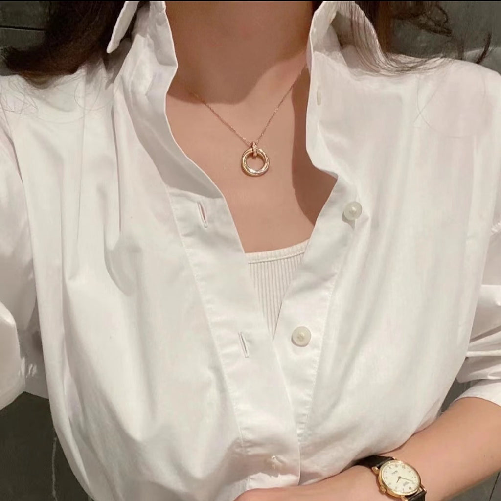 [Luxe Jewelry]TRINITY MEDIUM  DIAMONDS NECKLACE
