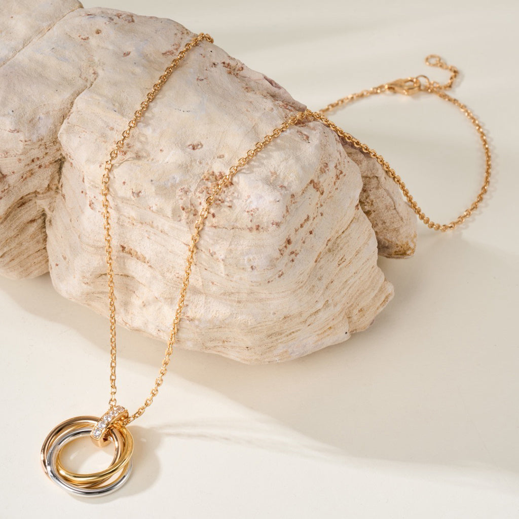 [Luxe Jewelry]TRINITY MEDIUM  DIAMONDS NECKLACE