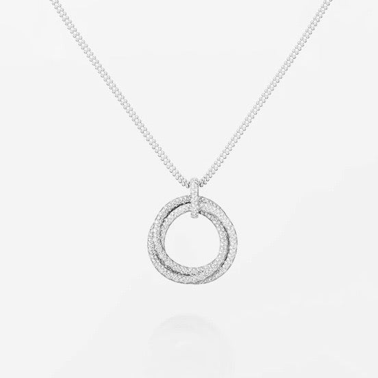 [Luxe Jewelry]TRINITY LARGE FULL DIAMOND  NECKLACE