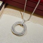 [Luxe Jewelry]TRINITY LARGE FULL DIAMOND  NECKLACE