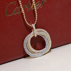 [Luxe Jewelry]TRINITY LARGE FULL DIAMOND  NECKLACE