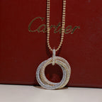 [Luxe Jewelry]TRINITY LARGE FULL DIAMOND  NECKLACE