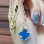 [Luxe]CLOVER 15MM BLUE AGATE NECKLACE