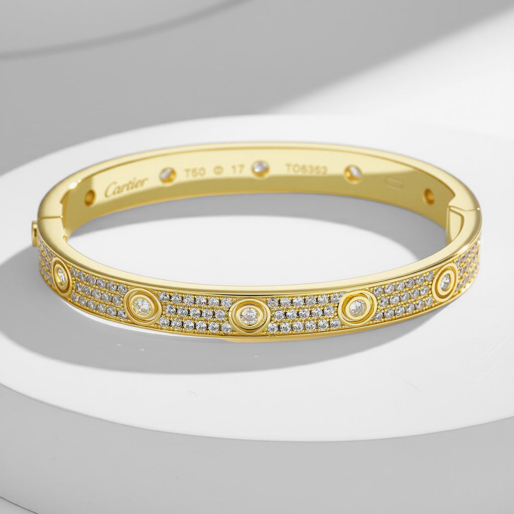 [Luxe Jewelry]LOVE BRACELET 6.1MM DIAMOND-PAVED 10 BIG DIAMONDS