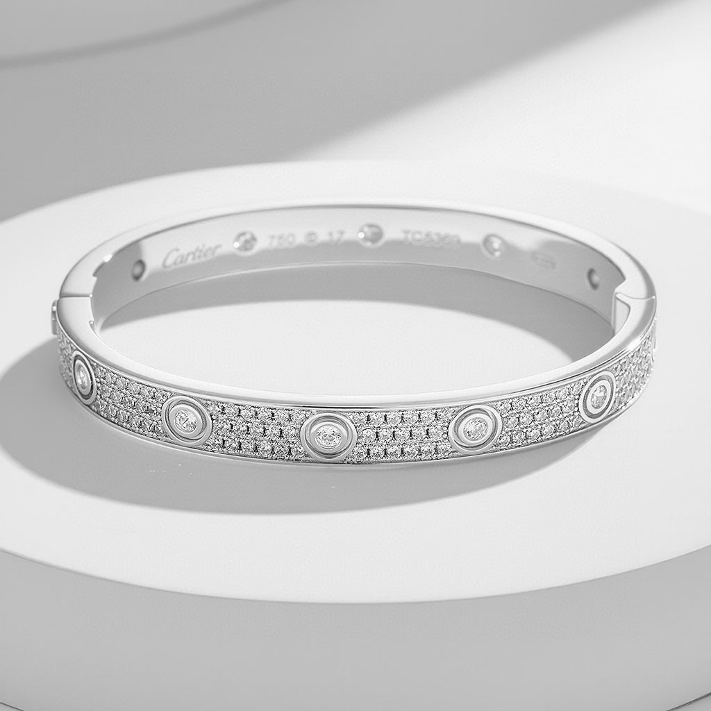 [Luxe Jewelry]LOVE BRACELET 6.1MM DIAMOND-PAVED 10 BIG DIAMONDS