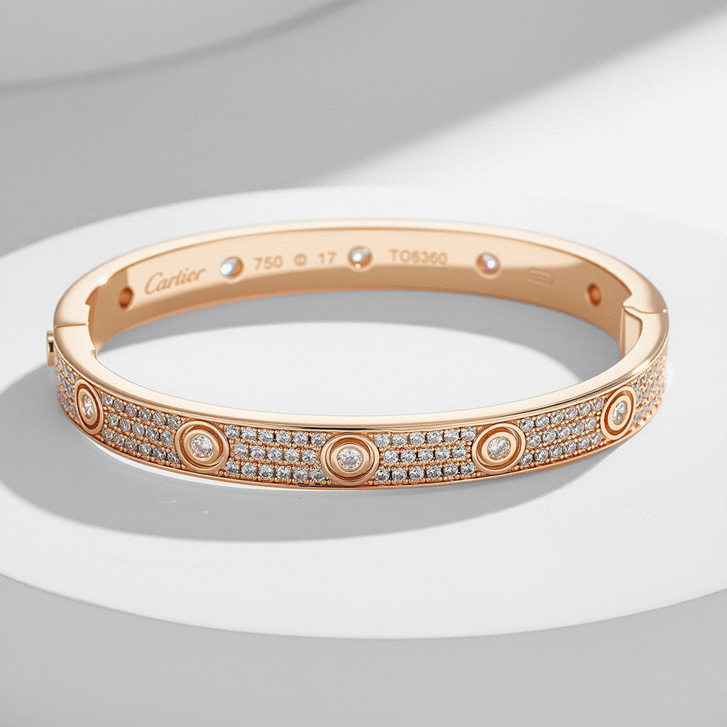 [Luxe Jewelry]LOVE BRACELET 6.1MM DIAMOND-PAVED 10 BIG DIAMONDS
