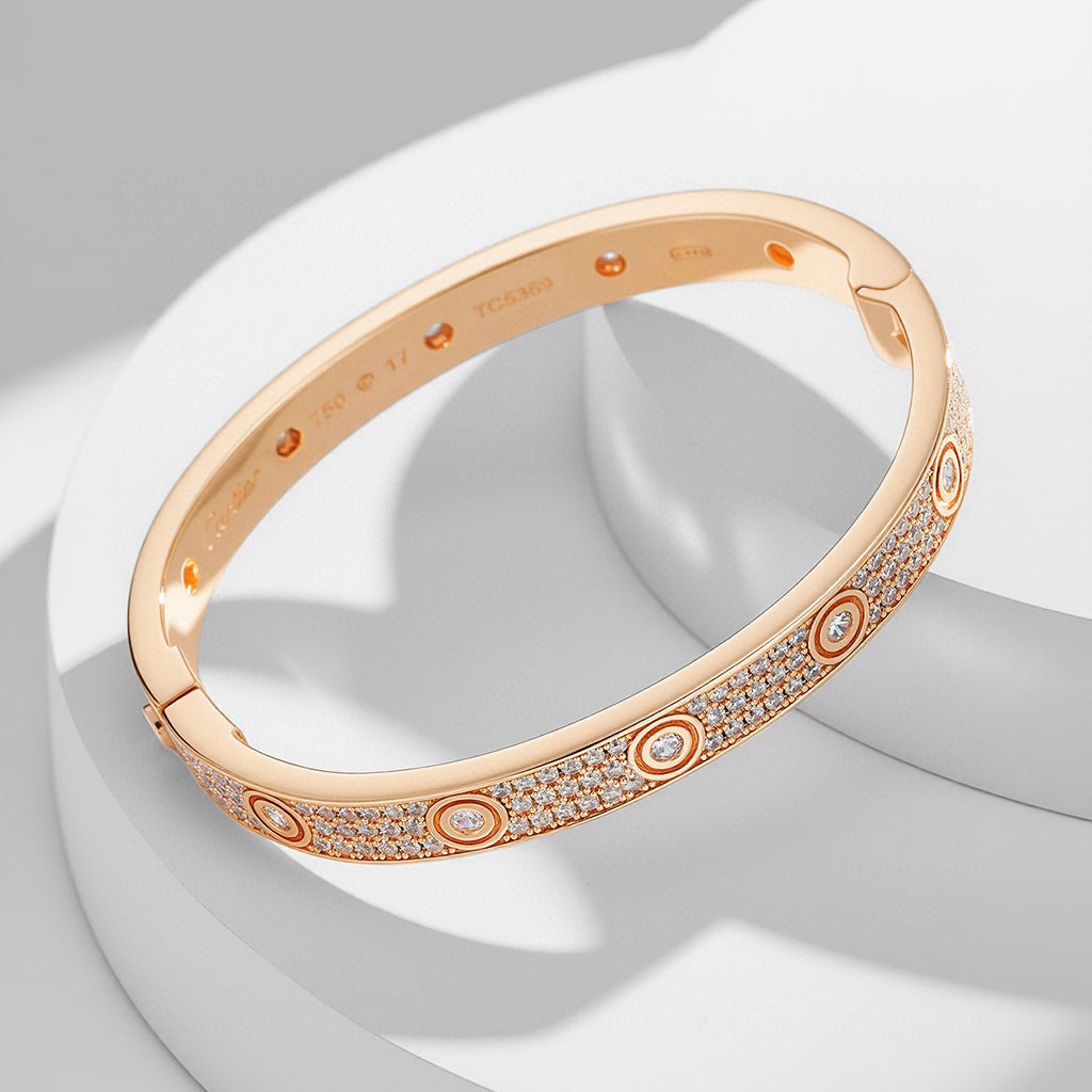 [Luxe Jewelry]LOVE BRACELET 6.1MM DIAMOND-PAVED 10 BIG DIAMONDS