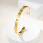 [Luxe Jewelry]LOVE BRACELET 6.1MM 1 DIAMOND OPEN CUFF