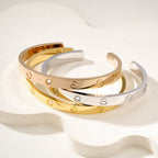 [Luxe Jewelry]LOVE BRACELET 6.1MM 1 DIAMOND OPEN CUFF