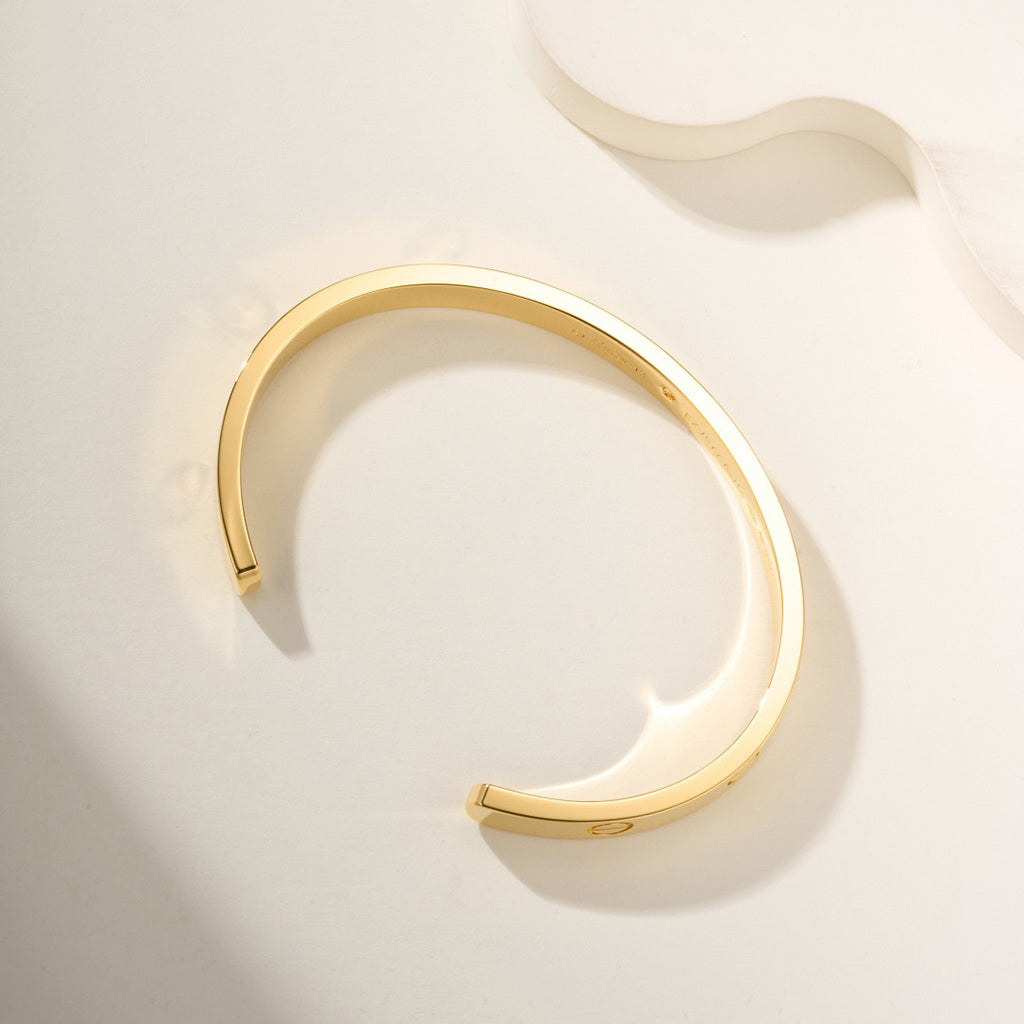 [Luxe Jewelry]LOVE BRACELET 6.1MM 1 DIAMOND OPEN CUFF