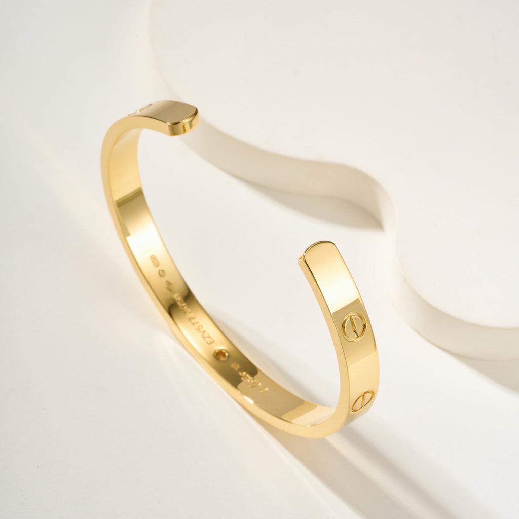[Luxe Jewelry]LOVE BRACELET 6.1MM 1 DIAMOND OPEN CUFF