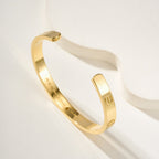 [Luxe Jewelry]LOVE BRACELET 6.1MM 1 DIAMOND OPEN CUFF