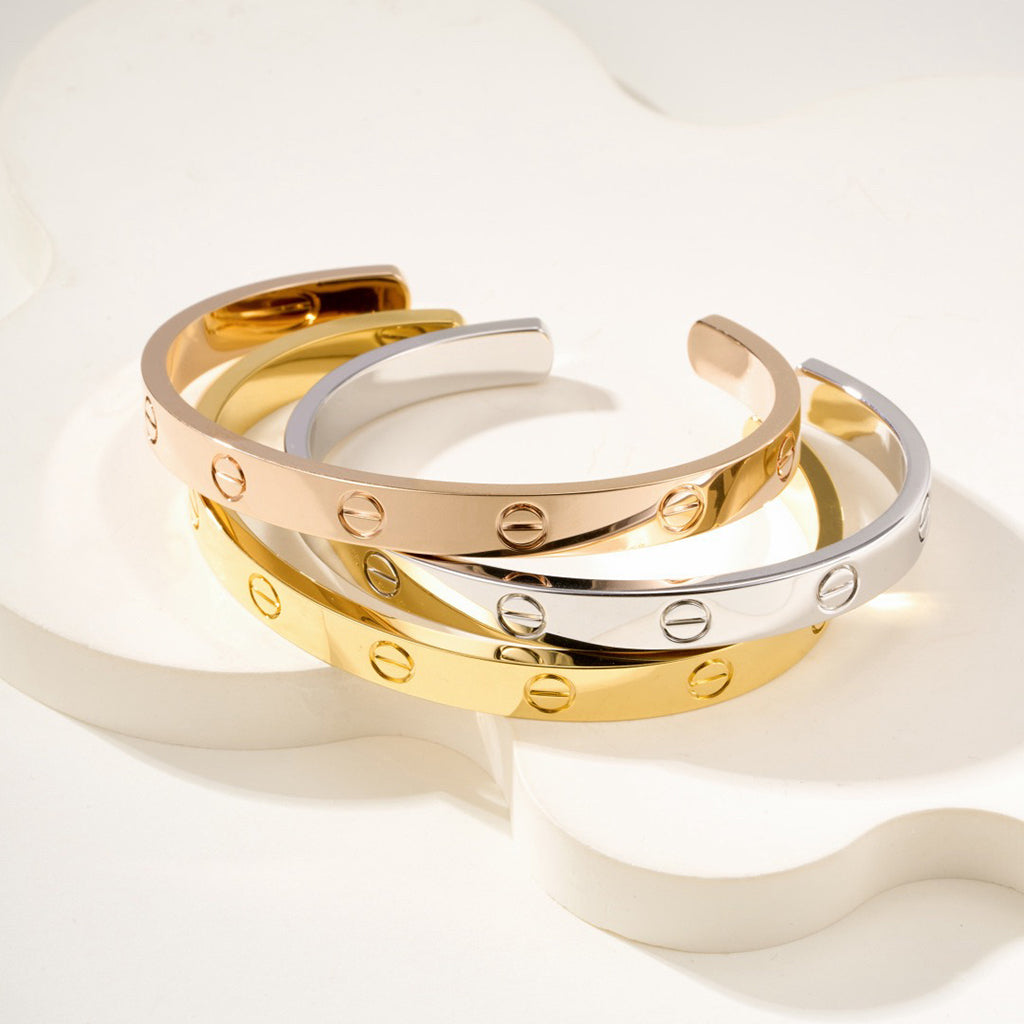 [Luxe Jewelry]LOVE BRACELET 6.1MM OPEN CUFF