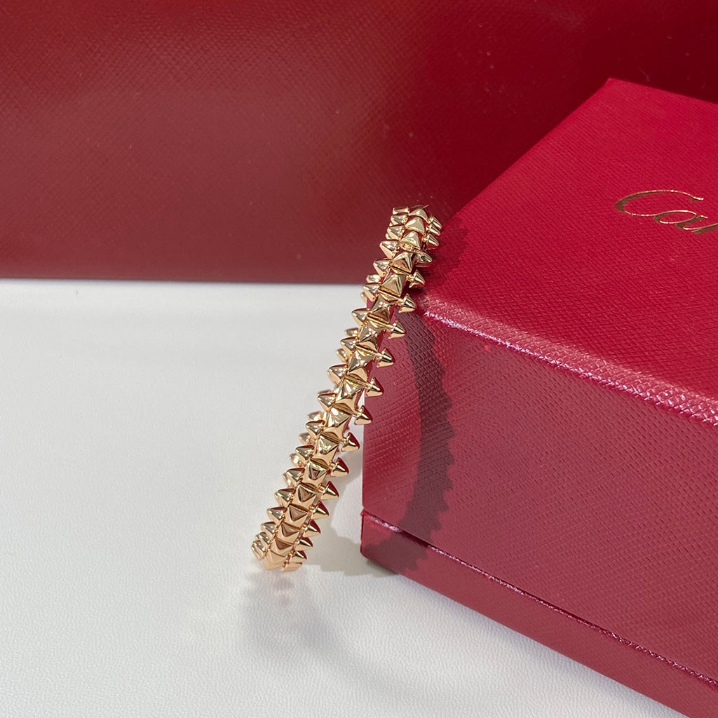 [LUXE] CLASH & Clover Laser 5-Motif & LOVE Brushed Bracelet Stack Set
