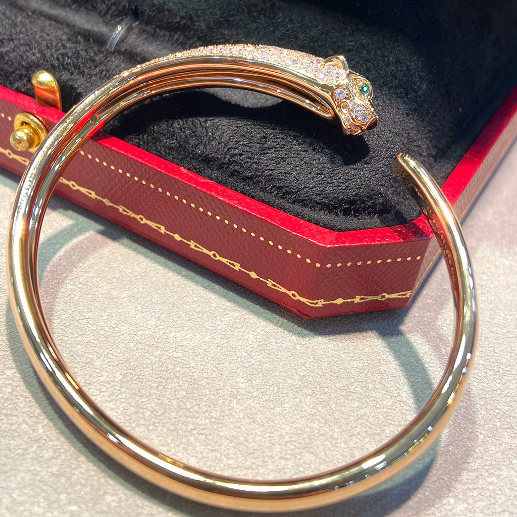 [Luxe Jewelry]PANTHERE HALF DIAMOND OPEN BRACELET