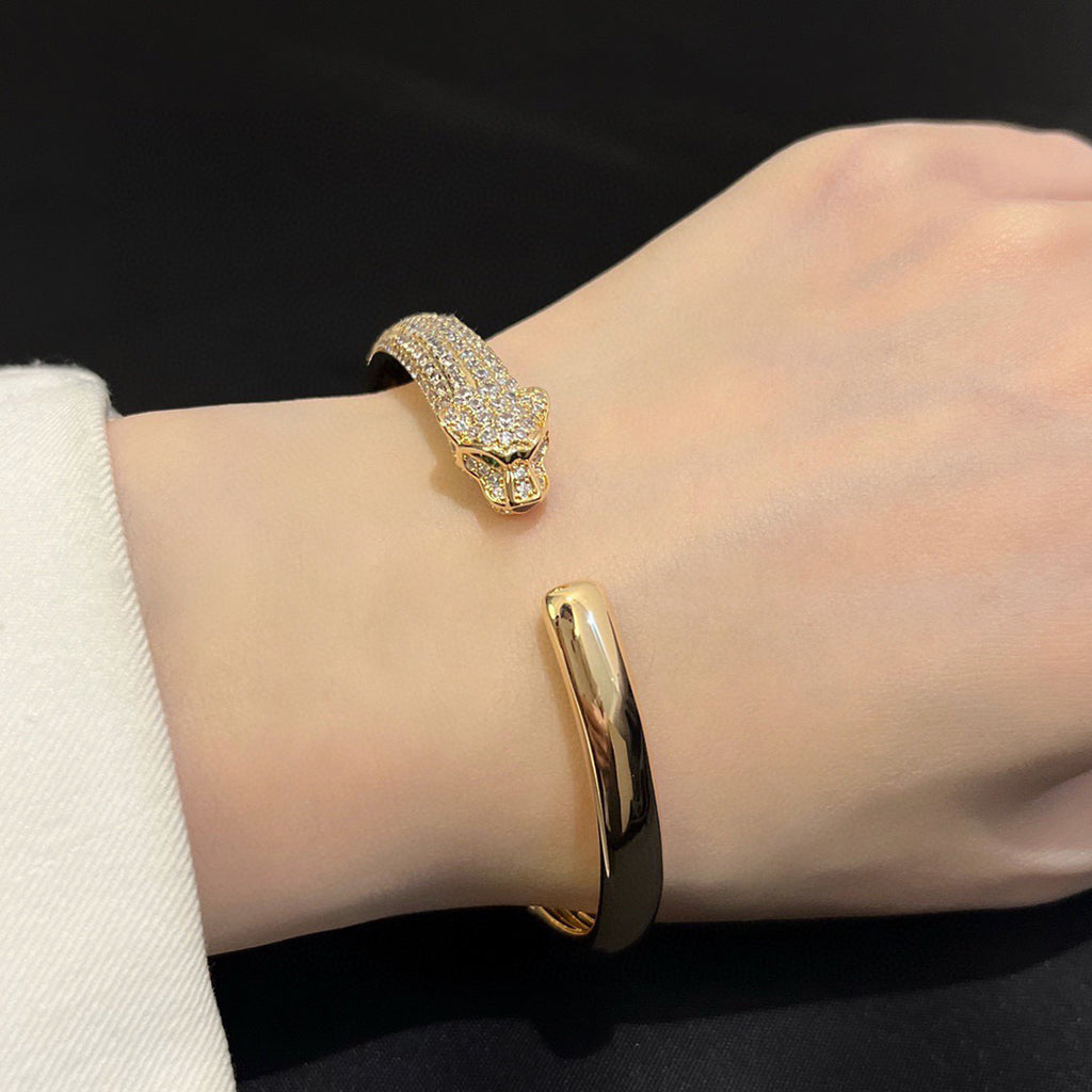 [Luxe Jewelry]PANTHERE HALF DIAMOND OPEN BRACELET