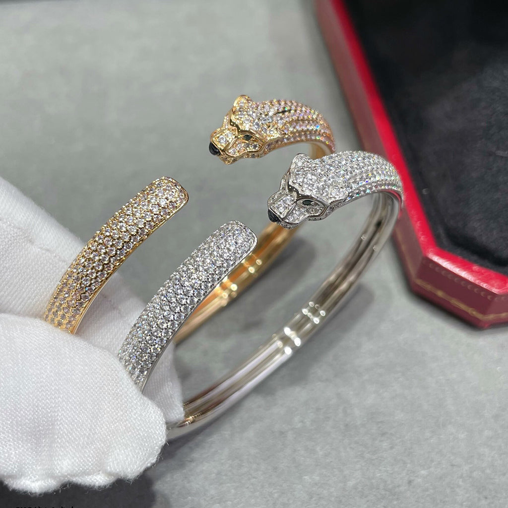 [Luxe Jewelry]PANTHERE FULL DIAMOND OPEN BRACELET